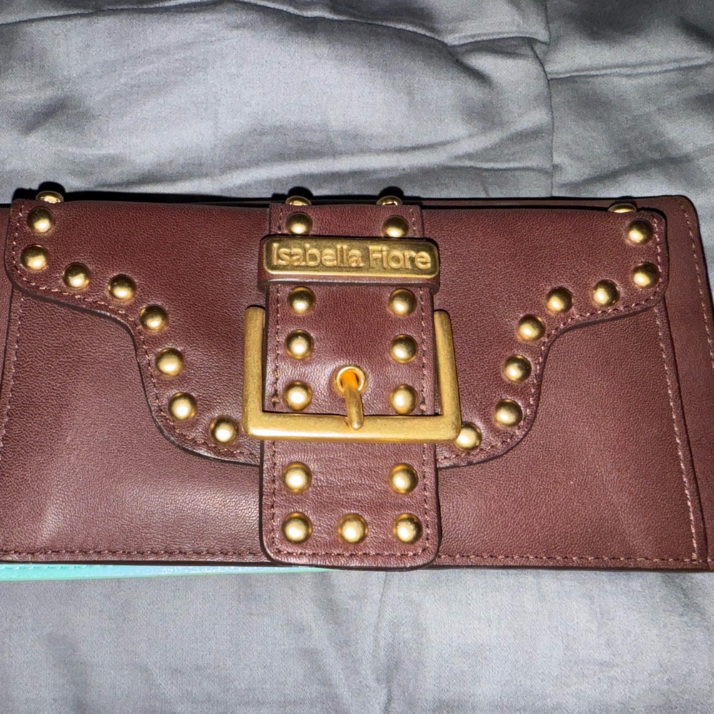 Isabella Fiore Brown Wallet with Gold Accents
